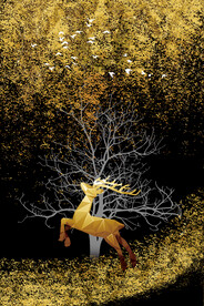 晶瓷画 麋鹿 新中式