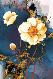 晶瓷画 抽象画 牡丹花