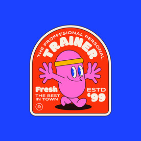 复古插画卡通标签素材系列