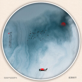 水墨山水装饰画