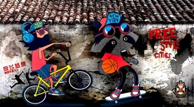 涂鸦背景墙 工装背景墙