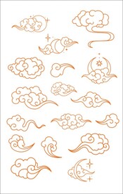 彩色古典元素云朵