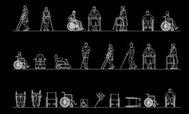 残障人士CAD图库