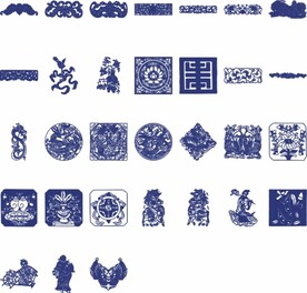 矢量青花瓷图案