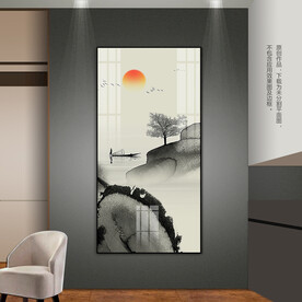 水墨风山水画客厅玄关卧室装饰画