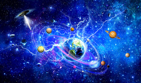 闪电星空