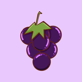 手绘卡通葡萄插画设计