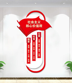 竖版社会主义核心价值观文化墙