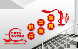 楼梯社会主义核心价值观文化墙