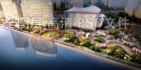 城市滨水公园鸟瞰效果图