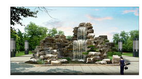 千层石假山流水