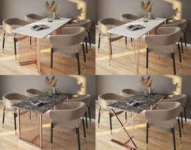 现代轻奢餐桌椅组合