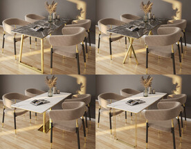 现代轻奢餐桌椅组合