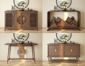 新中式鞋柜组合