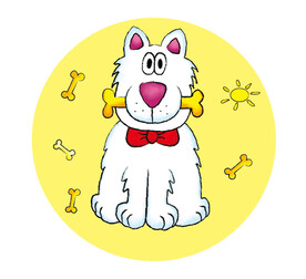 卡通手绘动物狗