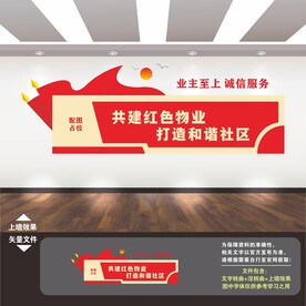 红色物业文化墙