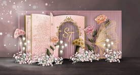 粉色婚礼迎宾区