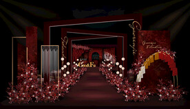 红色婚礼仪式区