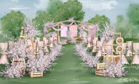 粉色系户外仪式区