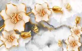 立体花卉电视背景墙