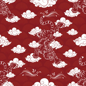 东北虎印花图案 中国风装饰画