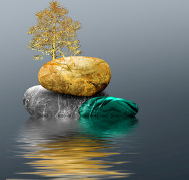 晶瓷画 石头 山水风景画