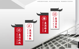 中国风廉政楼梯文化墙
