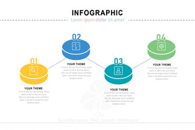 商务PPT四个分项饼状信息图表