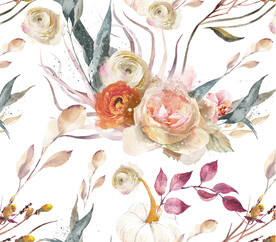 手绘矢量花朵插画