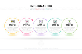 企业商务PPT五个分项信息图表
