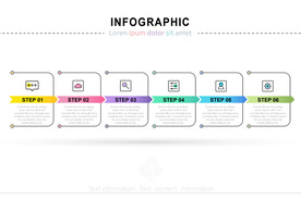 商务企业PPT六个分项信息图表