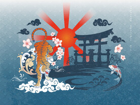 东北虎 国潮风装饰画