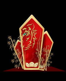 虎年会议合影造型