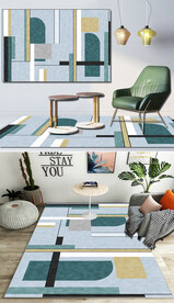 现代轻奢简约高档几何客厅地毯