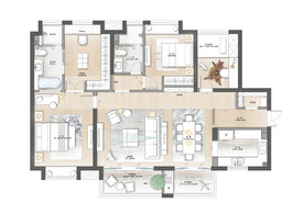 北欧风格彩平素材PSD