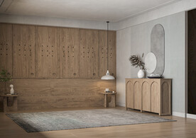 新中式卧室场景床头空景