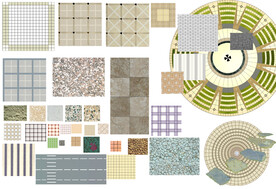 广场地面高清彩平素材PSD