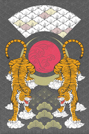 东北虎 国潮风装饰画