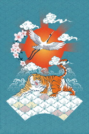 东北虎 国潮风装饰画