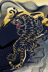 东北虎 国潮风装饰画