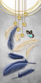 装饰画 羽毛 线条