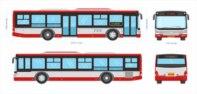 成都公交车四周平面图扁平图标