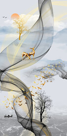 装饰画 抽象画 线条