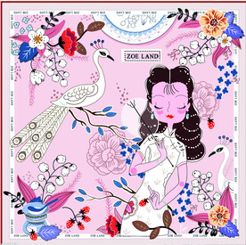 大牌  方巾  数码印花