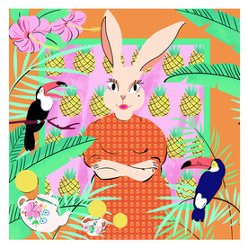 大牌  方巾  数码印花