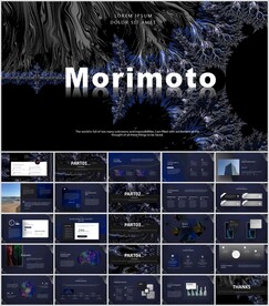 动态灰蓝色创意ppt模板