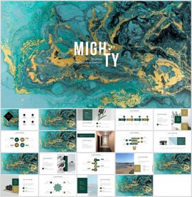 绿色大理石ppt模板