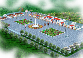 民宿广场效果图