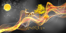 装饰画 晶瓷画 抽象线条