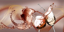 装饰画 抽象画线条 红酒杯